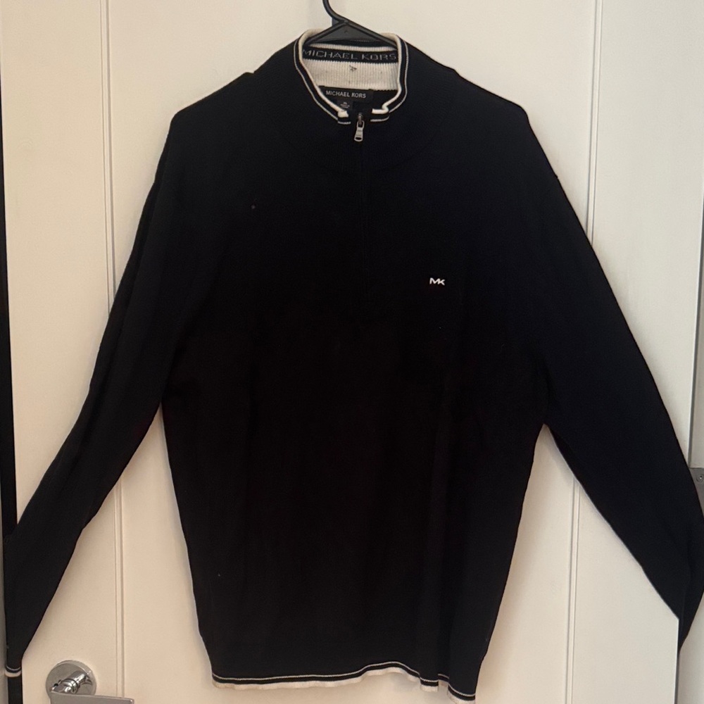 Michael Kors Men's Black Zip-Up Sweater